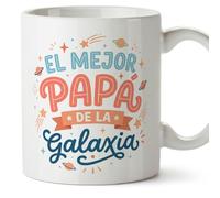 Mugffins tazza regalo papà | con frase El mejor papá de la galaxia in Spagnolo 330 Ml/11 oz | papi mami v5