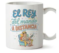 Mugffins tazza regalo papà | con frase El rey del mando a distancia in Spagnolo 330 Ml/11 oz | papi mami v4