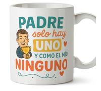 Mugffins tazza regalo papà | con frase Padre solo hay uno y como el mío ninguno in Spagnolo 330 Ml/11 oz | Papá y mamá v1.2MA