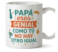 Mugffins tazza regalo papà | con frase Papá eres genial Como tú no hay otro igual in Spagnolo 330 Ml/11 oz | pa y ma v2