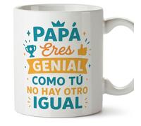 Mugffins tazza regalo papà | con frase Papá eres genial Como tú no hay otro igual in Spagnolo 330 Ml/11 oz | pa y ma v3