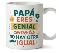 Mugffins tazza regalo papà | con frase Papá eres genial Como tú no hay otro igual in Spagnolo 330 Ml/11 oz | Papá y mamá v1.2MA