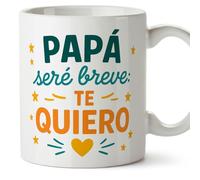 Mugffins tazza regalo papà | con frase Papá seré breve: te quiero in Spagnolo 330 Ml/11 oz | pa y ma v3