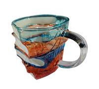 Mugg - Tazza da caffè con libro dipinta in vetro per amanti | Contenitore per bevande decorativo resistente alle scheggiature, decorazione da tavolo creativo per la casa, salotto, biblioteca di studio