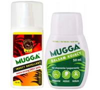 Mugga Set spray extra forte al 50% di DEET + balsamo lenitivo post-puntura