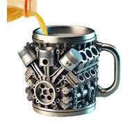 Mughea di caffè in acciaio inossidabile - Mughe d'acqua del design del motore | Morning pomeriggio di bevande da tè per workshop garage domestico Travel Studio Cafe Working Studying