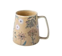 Mughea floreale - Coppa di latte dipinta a mano in ceramica, grande capacità di 710 ml, nave da bere novità, studia store da cucina per sala da pranzo, notti per il cinema degli insegnanti degli stud
