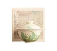 Mughetto dipinto a mano in ceramica da 109 ml diceva che la ciotola è squisita e grande per uso domestico, e non è calda, il secondo è quello di coprire la ciotola [scatola]