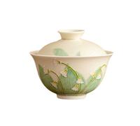 Mughetto dipinto a mano in ceramica da 109 ml diceva che non è caldo coprire la ciotola con squisita grande capacità per uso domestico, solo il secondo può coprire la ciotola.