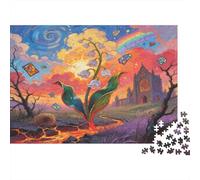 Mughetto Puzzle in cartone Fiore fantasy con arcobaleno e castello puzzle classico regalo di Natale segreto collezionabile 52x38cm/1000 pezzi