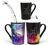 MUGKISS Tazza da caffè Vergine che cambia calore da 340 ml, incisione oroscopo Virgo tazza da caffè, tazza in ceramica cambia colore,agosto settembre magico.