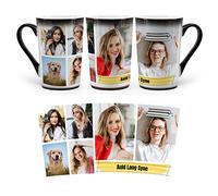MUGKISS Tazza personalizzata, Tazze personalizzate che cambiano colore, Tazza di caffè magica con foto, immagine, nome, testo, regali per lui, lei (6 Collage Images)