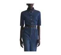 Mugler, ,Blouses & Shirts ,Donna ,Blu ,M Camicia di jeans aderente