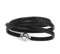 Mugler Thierry Amen - Bracciale in pelle, collezione Classic, colore nero, misura 54, Padre Nostro Latino, taglia unica, pelle, senza gemma, Taille Unique, Pelle, Nessuna pietra preziosa