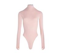 Mugler, ,Tops ,Donna ,Rosa ,M Body Rosa con Logo Manica Lunga Zip