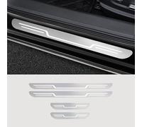 MUGONGWEI 4 Pezzi Acciaio Inox Battitacco,per Renault Captur 2018-2022 2023 2024 2025 Esterno Battitacco Protezione Plates Anti Graffio Scuff AntiGraffio per Pedale,Silver