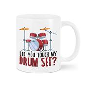 Mugs Caffè per batterista mamma papà da amici di famiglia batterista Regali per lui Did You Touch My Drum Set Ceramica bianca 11 15 once Tazza da tè Regali per la band musicale Amici Genitori per