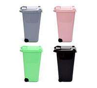 Mugtel Mini bidone della spazzatura con coperchio basculante piccolo portapenne, per auto, camera da letto, ufficio, scrivania (4 pezzi