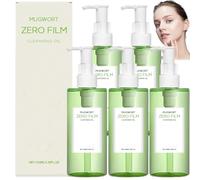 Mugwort Film&ZeroFilm Cleansing Oil,Gentle Face Cleanser for Deep Pore, Double Cleanse-No Clog Pores,Daily Makeup &Blackhead Removal,Makeup Removal,Deep Pore Cleanser,Leaves Skin Soft&Hydrated (5