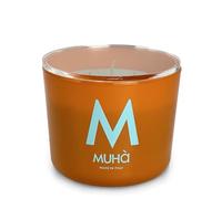Muhà – Candela profumata in vetro arancio – Cedro e bergamotto – Profumatore per ambienti – 500 g