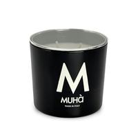 Muhà Candela profumata in vetro nero – Fragranza Legni e Tè – 270 Gr