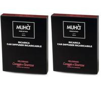 MUHA' | Profumatore Auto Ricarica, Fragranza Melograno, Rilascio Graduale di Profumo (Confezione da 2)