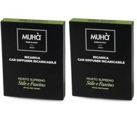MUHA' | Profumatore Auto Ricarica, Fragranza Mosto Supremo, Rilascio Graduale di Profumo (Confezione da 2)