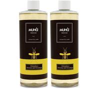 MUHA'| Ricarica per Lampada Catalitica, Citronella e Geranio dell'Himalaya, Profumatore per Ambienti Antizanzare, Formato da 500 ml (Confezione da 2)