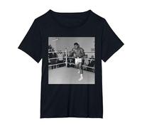 Muhammad Ali Boxing Training per Brian London Fight Maglietta, Donna Plus-Size, Nero, 3X