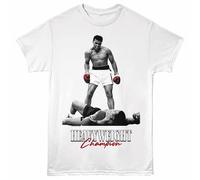 Muhammad Ali Champion T-Shirt Uomo A Maniche Corte Collo Rotondo Bianco