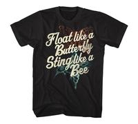 Muhammad Ali Sting Like A Bee 2 Manica Corta T-Shirt Adulto Cotone Nera