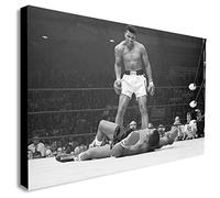 Muhammad Ali vs Sonny Liston - Stampa artistica da parete su tela, dimensioni diverse (A3 40,6 x 30,5 cm)