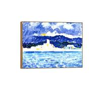 MUHJDYC Paul Signac Famoso Quadri Moderni Arte Poster-Riproduzione su Tela-Cornice in Legno Quadro Murale Soggiorno(Vento dell'Est) 80x105cm