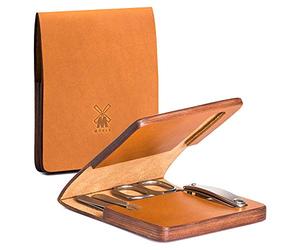 Muhle LUSSO VIAGGIO MANICURE SET CON Vacchetta CUSTODIA e acciaio inox attrezzi