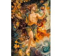 Muholin Poster di Dioniso, divinità greca antica, stampa su tela, vintage, per feste, teatro, decorazione da parete per la casa. 60x90cm Senza Cornice
