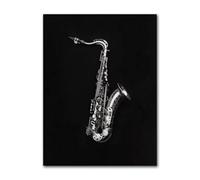 Muholin Poster di strumenti musicali in bianco e nero,chitarra,tamburo,pianoforte,tromba,dipinto su tela,arte murale,arredamento per la casa,soggiorno 40x50cm Senza Cornice