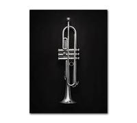 Muholin Poster di strumenti musicali in bianco e nero,chitarra,tamburo,pianoforte,tromba,dipinto su tela,arte murale,arredamento per la casa,soggiorno 21x30cm Senza Cornice