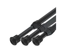 MUHOO 3 Pezzi Asta per Tenda Finestra, Bastoni per Tende Allungabili Senza Forare, Utilizzato come Asta per Tende/Asta Appendiabiti/DIY Ripiano - Nero (55-90cm)