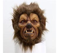 MUHXTONG Maschera da lupo mannaro di Halloween, testa completa, maschera pelosa da mostro per horror luna piena party cosplay