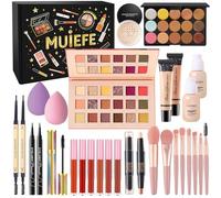 Muiefe Set Trucchi Donna, Cofanetto Regalo Make Up per Ragazza Adolescente, Kit Trucco Make Up Completo con Palette di Ombretto, Fondotinta, Mascara, Gloss Labbra, Eyeliner, Palette di Correttore