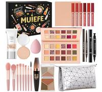 Muiefe Trousse Trucchi Donna, Tutto in uno Set Trucchi, Kit Trucco Make up Completo con Palette Ombretto Paletta, Mascara, Gloss Labbra, Liner Occhi, Matite Ssopracciglia, Borsa Trucco, BB Cream