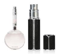 muilsae BF01BKS - Spruzzatore di profumo ricaricabile, 10 ml, vuoto da viaggio, nebulizzatore per profumo, per borsa, viaggi, vacanze, viaggi in aereo (nero argento)