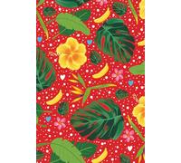 MuiMui A5 Notebook Hardback Journal with Inspirational Quotes. Lined, Dotted, Graph & Plain Paper Combination - Red Monstera Banana Design: Diary for plant lovers