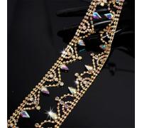 Muiticolor Strass Trim Nappa Catena Cristallo Applique Strisce Stringa Per Artigianato Vestiti Bling Cucito Abbellimenti Per Abiti Fai Da Te
