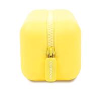 Muitomas Astuccio in Silicone Tinta Unita, Astuccio Portapenne e Trucchi XL con Zip, Case Capiente per Scuola, Università, Ufficio, Make Up e Viaggio Resistente e Lavabile, Giallo Pastello