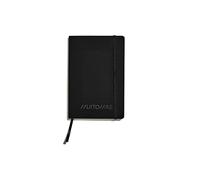 Muitomas, Block Notes A5, Notebook Appunti per Ufficio, con Copertina Morbida, Tasca Interna e Chiusura ad Elastico, 120 Fogli a Righe, 13 x 21 cm, Colore Nero