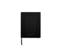 Muitomas, Block Notes Large, Notebook Appunti per Ufficio, con Copertina Morbida, Tasca Interna e Chiusura ad Elastico, 120 Fogli a Righe, 19 x 25 cm, Colore Nero