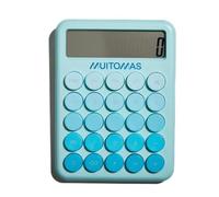 Muitomas, Calcolatrice con Display Ampio a 12 Cifre, Portatile, Alimentazione con Batteria AAA, Colore Blu Ottanio