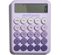 Muitomas, Calcolatrice con Display Ampio a 12 Cifre, Portatile, Alimentazione con Batteria AAA, Colore Lilla