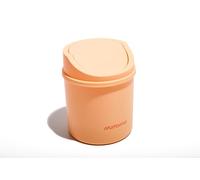 Muitomas, Cestino da Scrivania Mini, con Sportello Apribile e Coperchio Removibile, Compatto per Scrivania e Ufficio, 130x130x170 mm, Colore Peach Fuzz